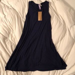 Navy blue knit shift dress